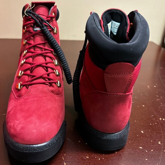 Timberland Men Red A6659 6 Inch Leather Waterproof Ankle Field Boots Size US 11 - Picture 3 of 6